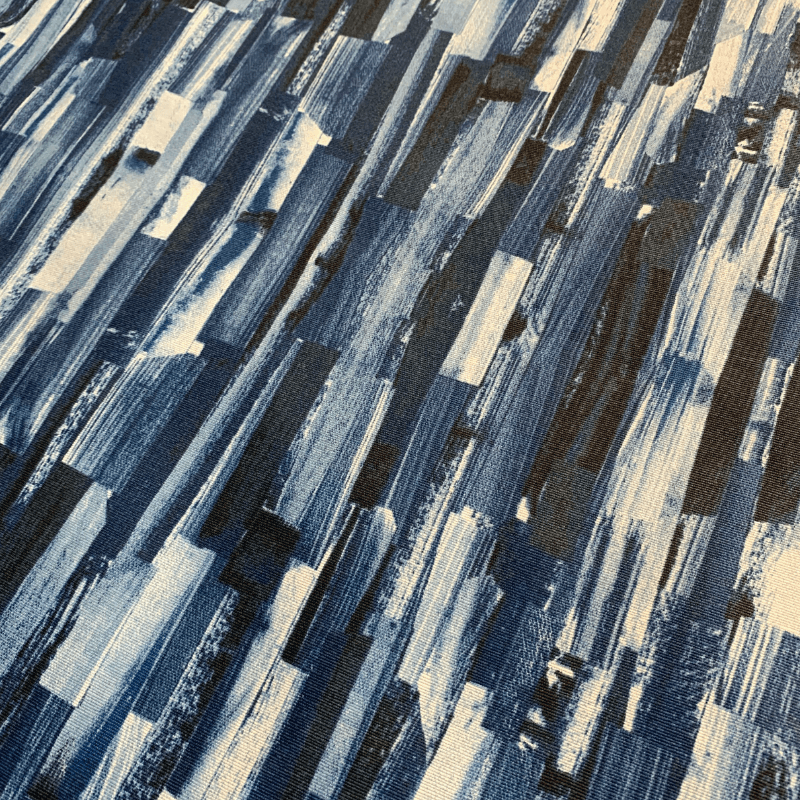 Tecido Akkua Azul Noche List – 1,40m de largura